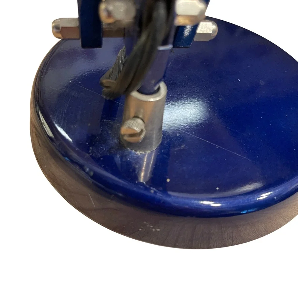 Vintage IKEA Forsa Cobalt Blue Swing Arm Desk Lamp Metal Architect Task Light